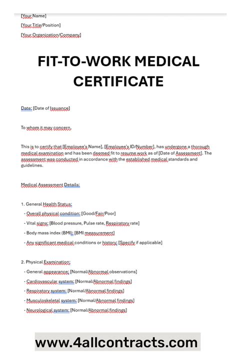 class c fit to work|Medical Certificate Fit to Work: An Overview About .